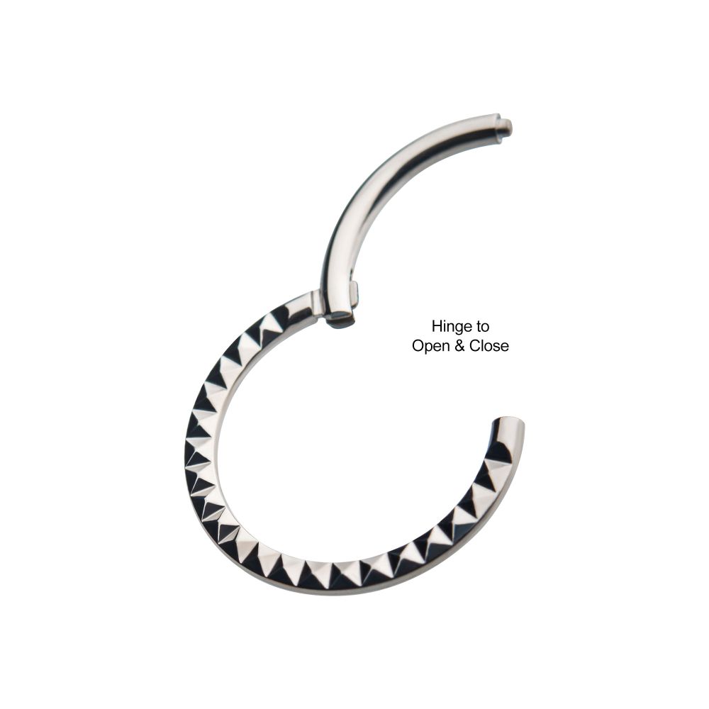 Titanium with Pyramid Design Front Facing Hinged Segment Clicker