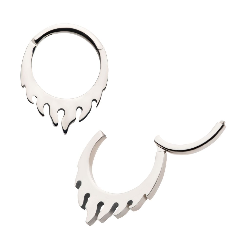 Titanium Flame Design Front Facing Hinged Segment Clicker