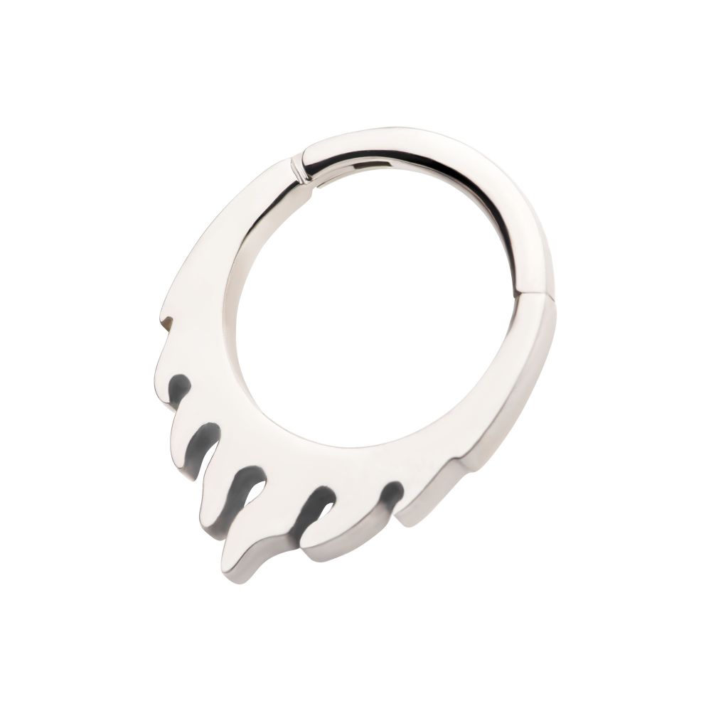 Titanium Flame Design Front Facing Hinged Segment Clicker