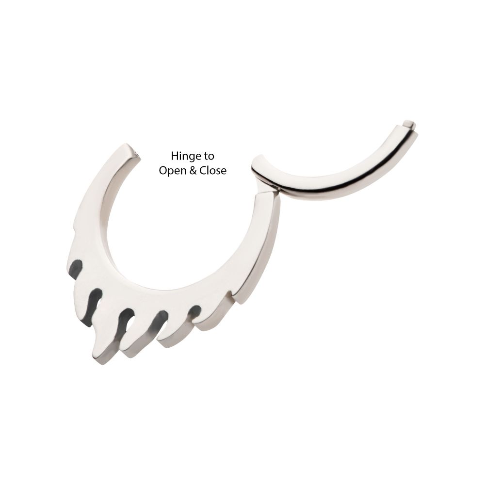 Titanium Flame Design Front Facing Hinged Segment Clicker