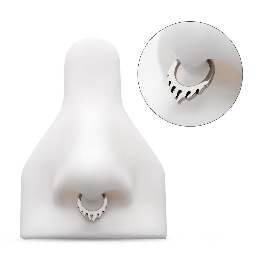 Titanium Flame Design Front Facing Hinged Segment Clicker