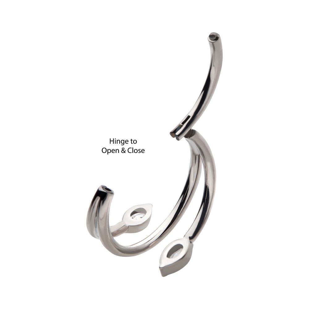 Titanium Double Ended Twist Side Facing Hinged Segment Clicker with Marquise CZ