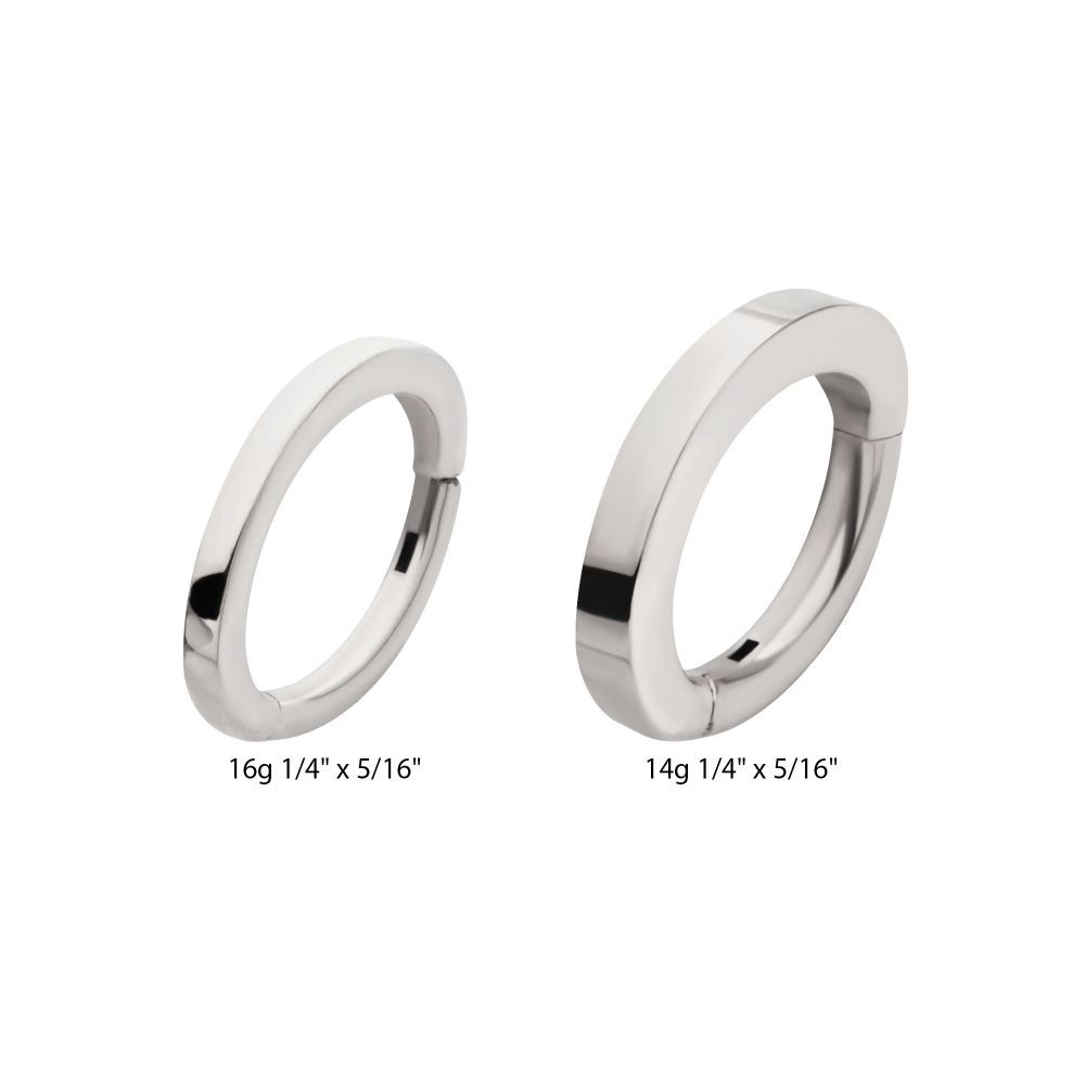 16g Titanium Oval Shape Hinged Segment Clicker (for Rook Piercing)