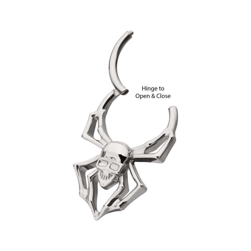 Titanium Spider Skull Front Facing Hinged Segment Clicker