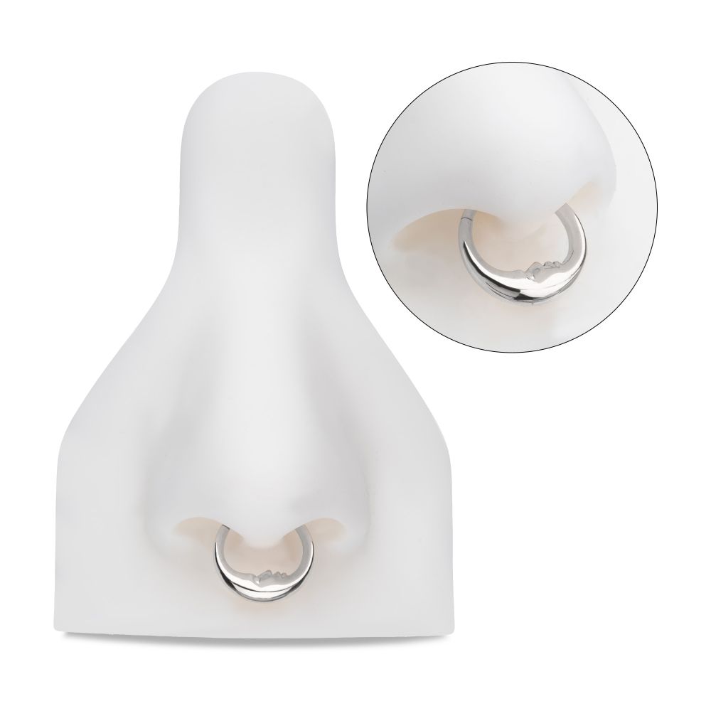 Titanium Crescent Moon Face Front Facing Hinged Segment Clicker