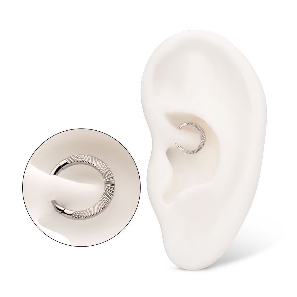 Titanium Radiant Hoop Front Facing Hinged Segment Clicker