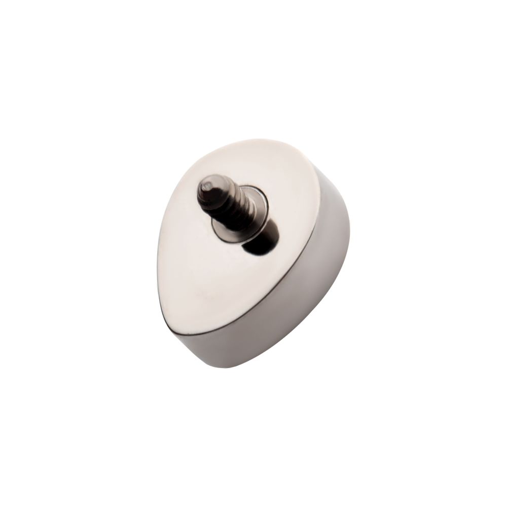 Titanium Internally Threaded with Bezel Set CZ Pear-Shaped Top