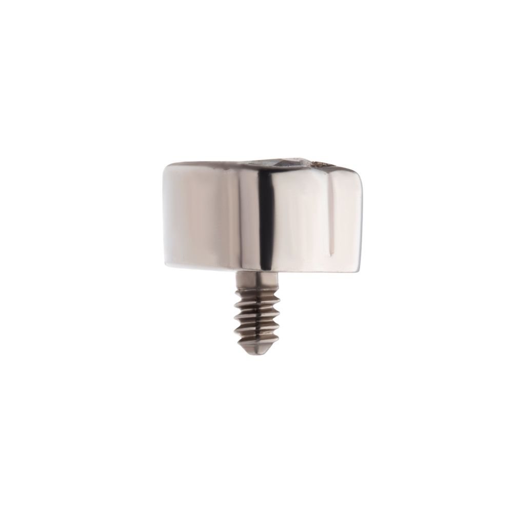 Titanium Internally Threaded with Bezel Set CZ Heart Shape Top