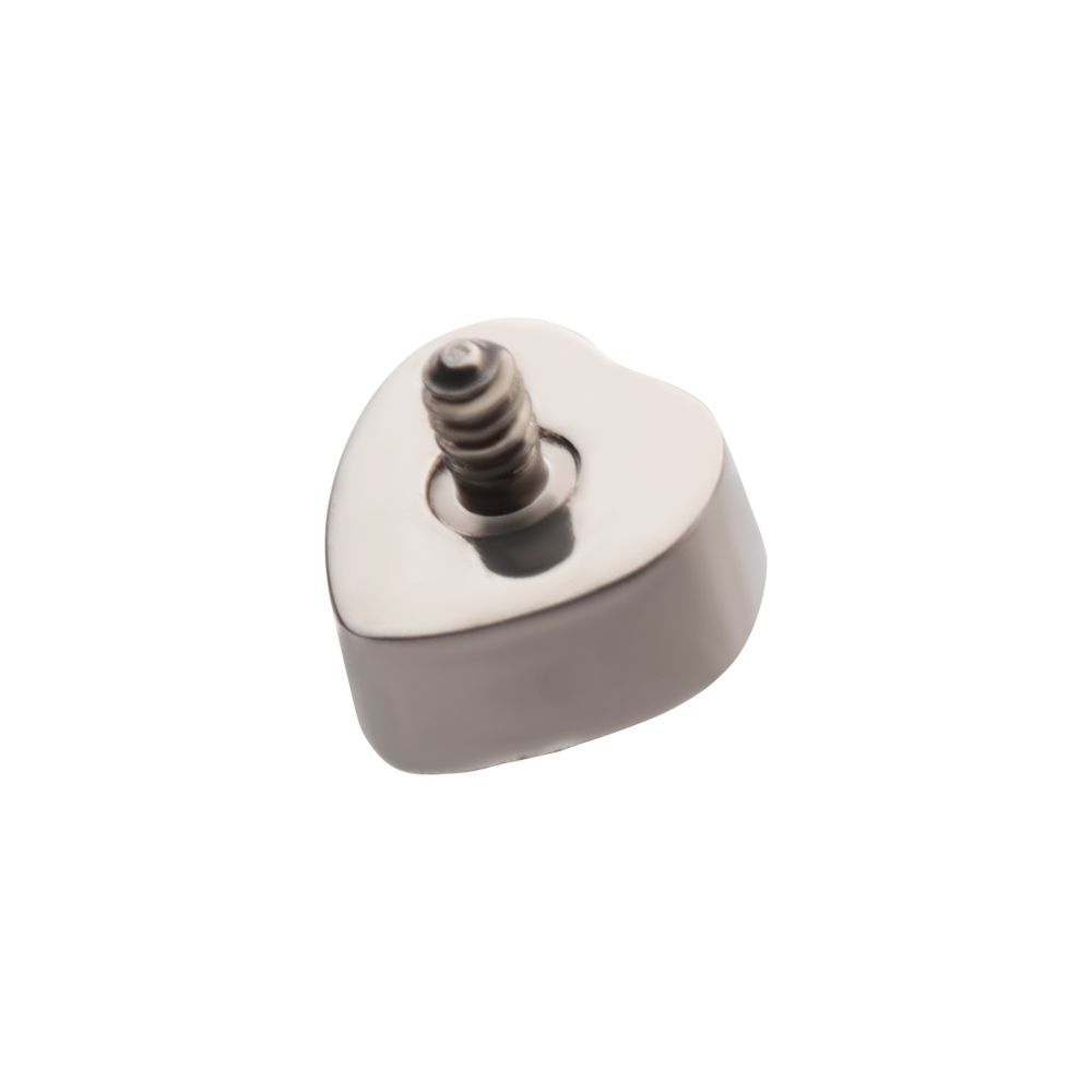 Titanium Internally Threaded with Bezel Set CZ Heart Shape Top