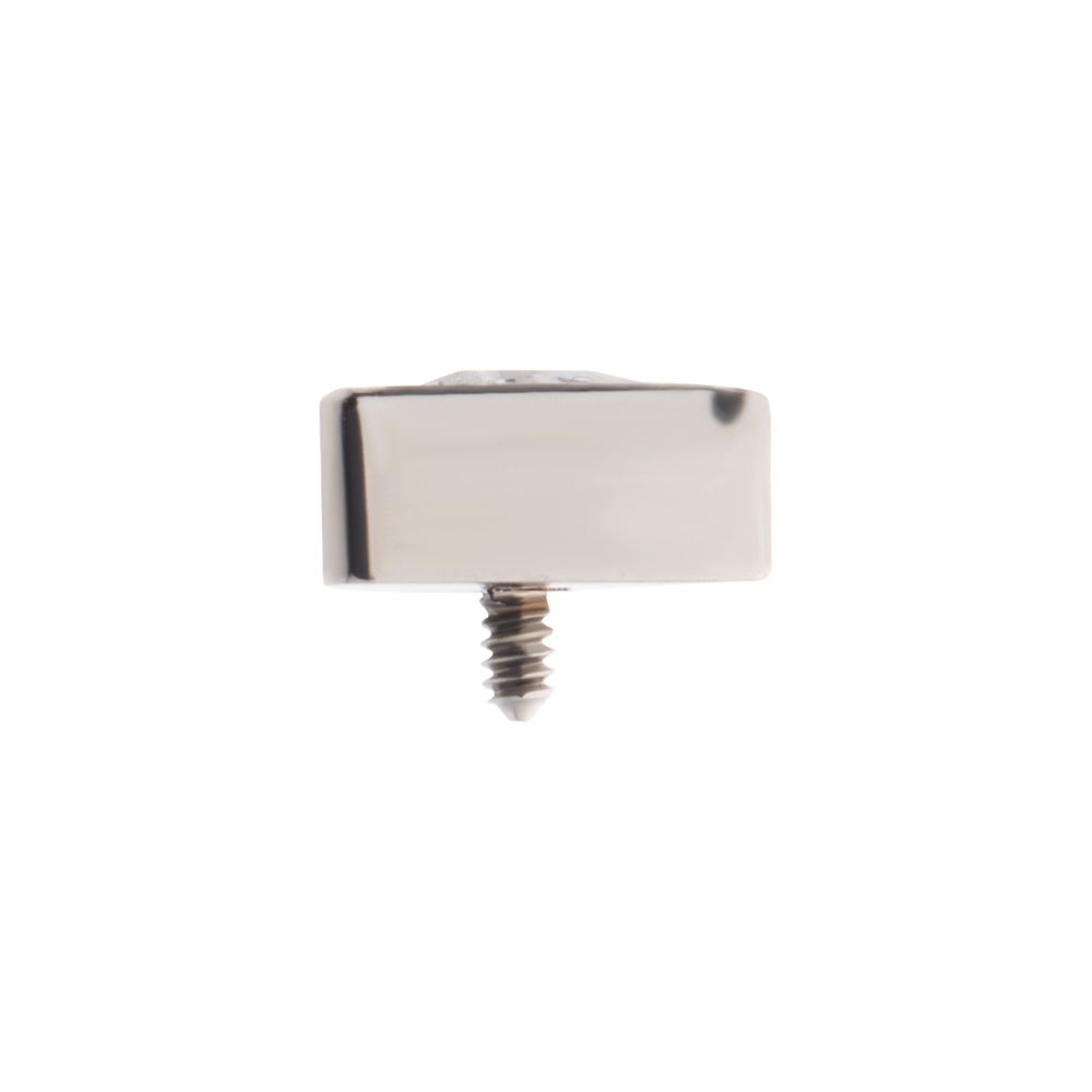 Titanium Internally Threaded with Bezel Set CZ Triangular Shape Top