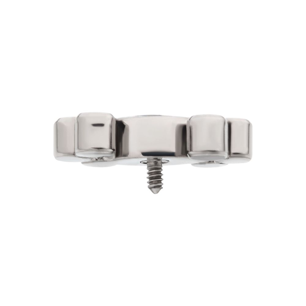 Titanium Internally Threaded with Clustered Bezel Set Marquise & Round CZ Top