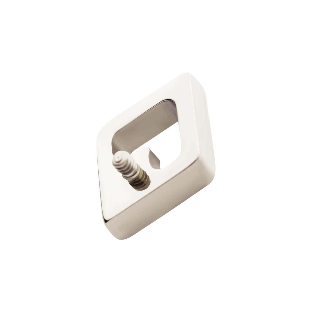 Titanium Internally Threaded Rhombus Shape with Clear CZ Top