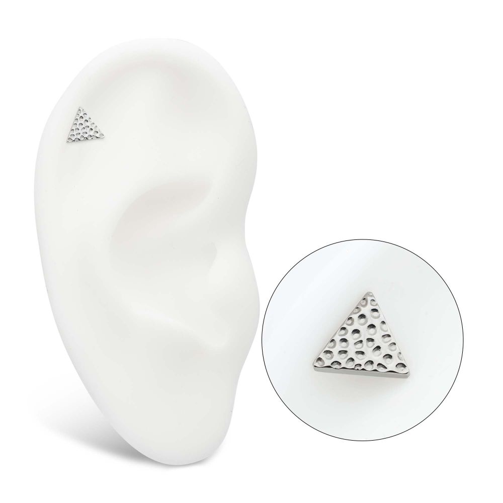 Titanium Internally Threaded Hammered Triangle Top