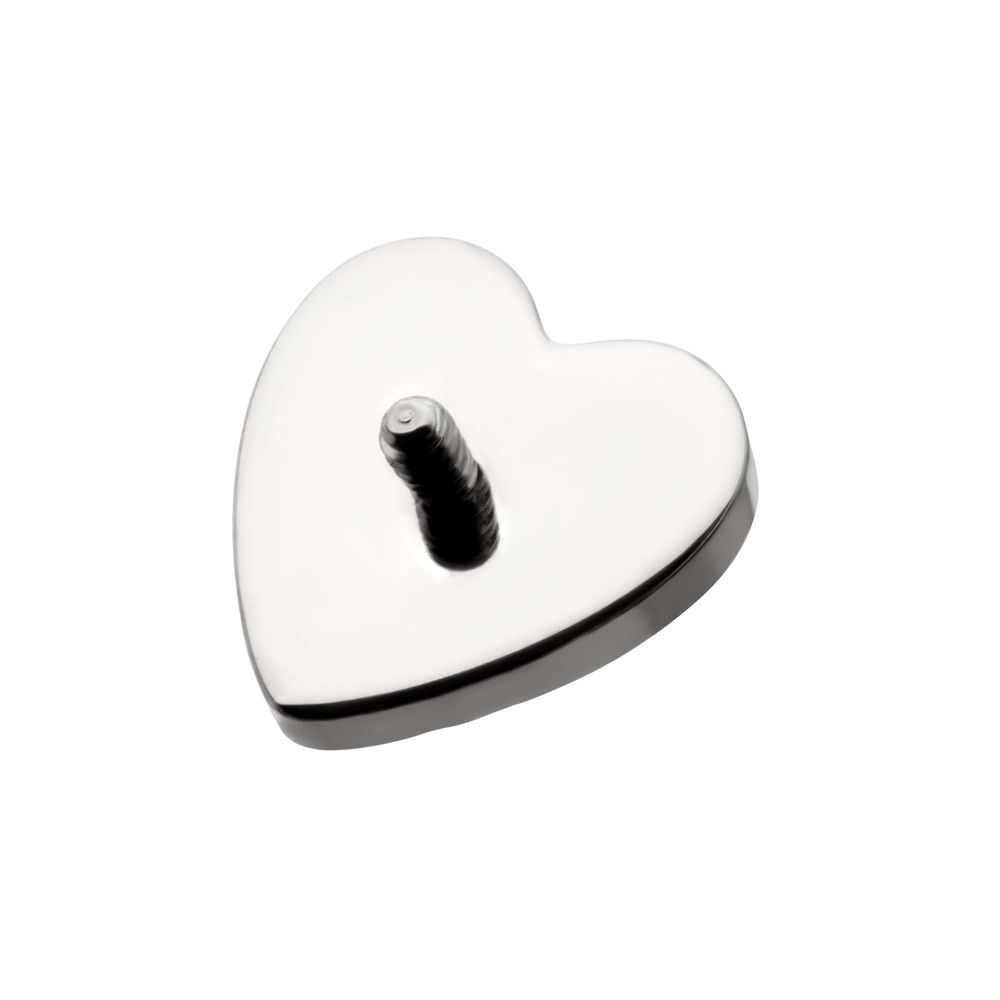 Titanium Internally Threaded Hammered Heart Top