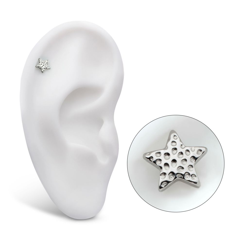 Titanium Internally Threaded Hammered Star Top