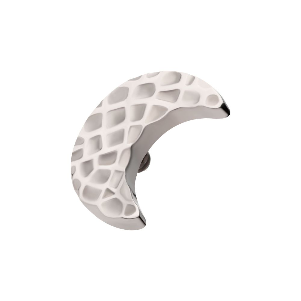Titanium Internally Threaded Hammered Crescent Moon Top