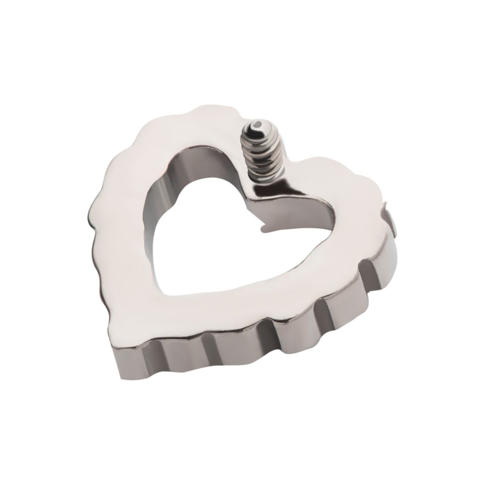 Titanium Internally Threaded with Pave Set CZ Hollow Heart Top