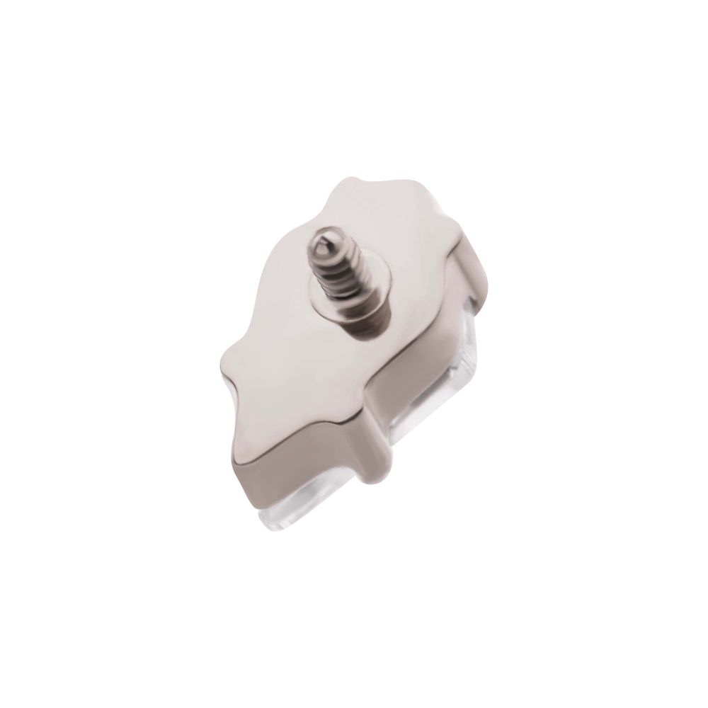 Titanium Internally Threaded Prong Set Kite Shaped CZ Top