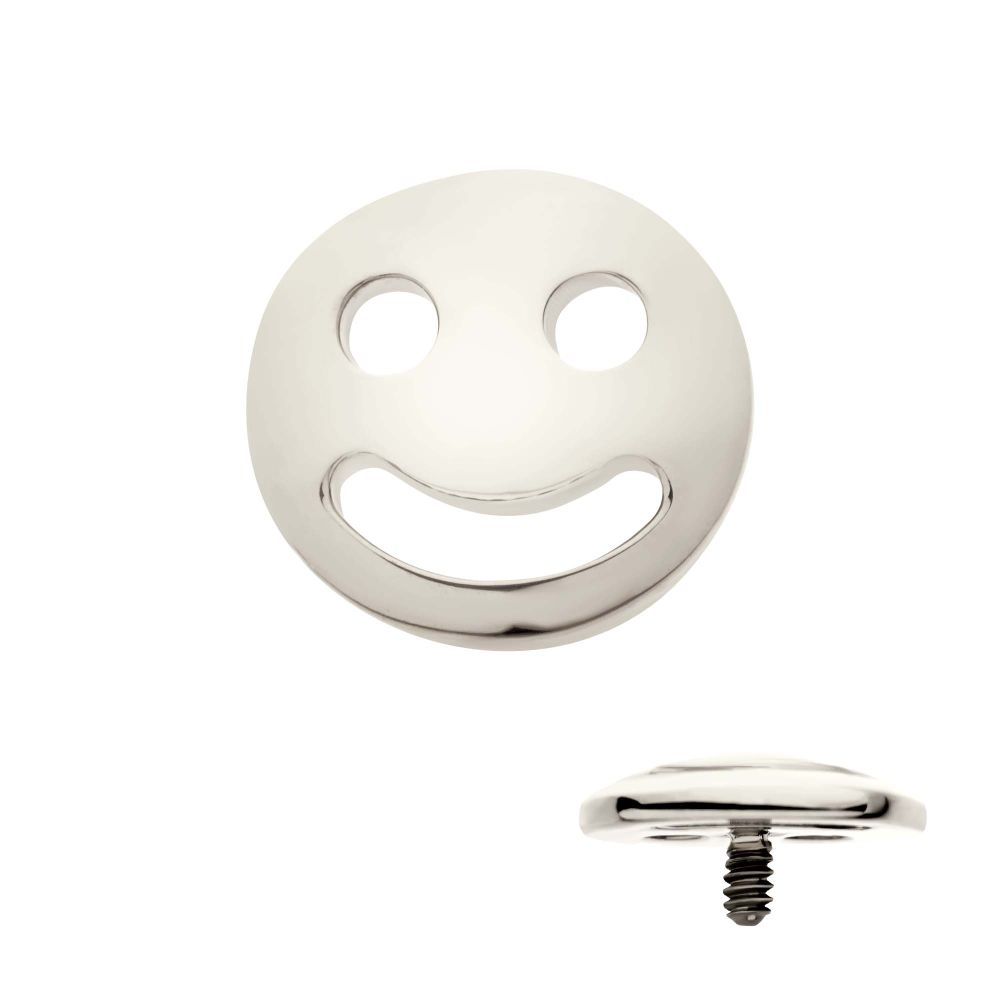 Titanium Internally Threaded Smiley Face Emoji Top
