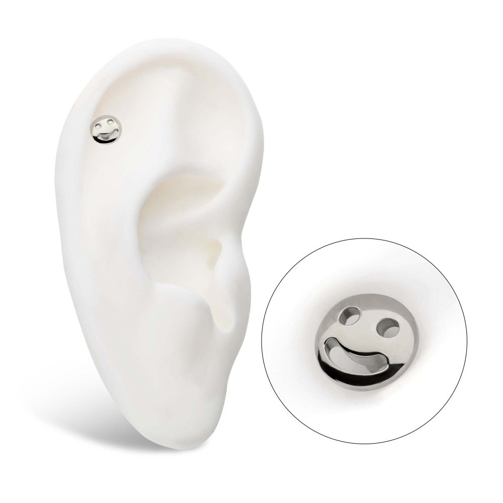 Titanium Internally Threaded Smiley Face Emoji Top