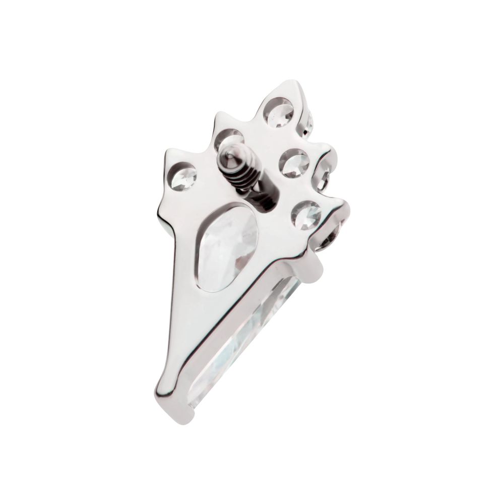 Titanium Internally Threaded Kite Shape with 5-Cluster Round CZ Gem Top