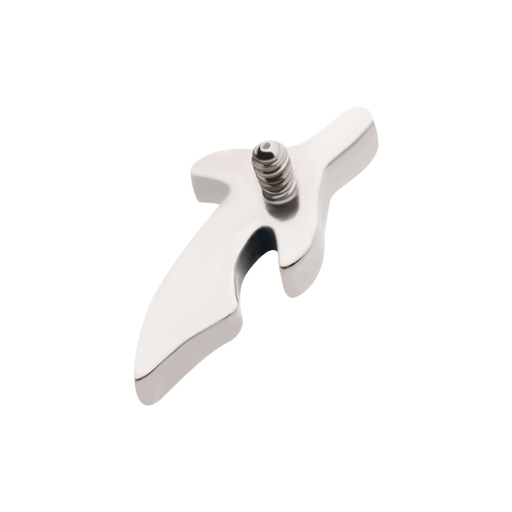 Titanium Internally Threaded with Center Prong Set CZ Dagger Top