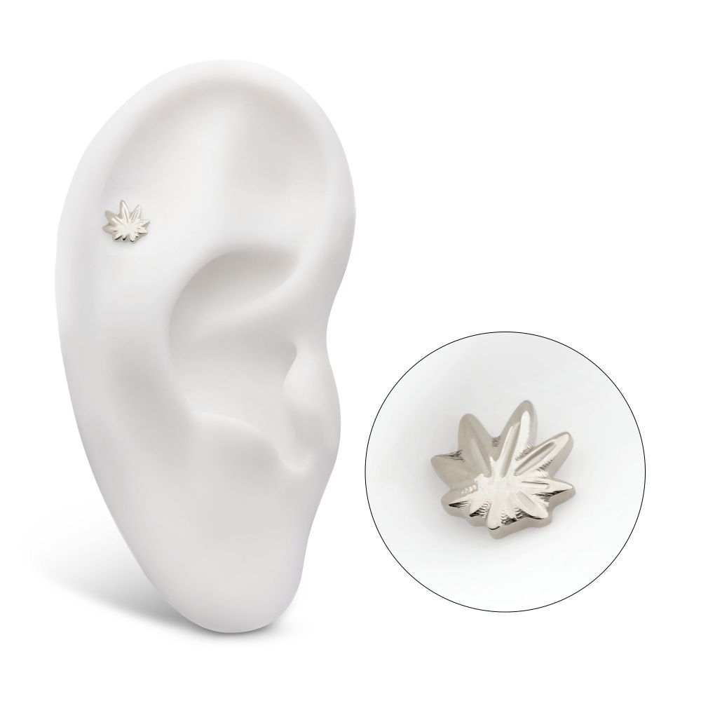 Titanium Internally Threaded Pot Leaf Top