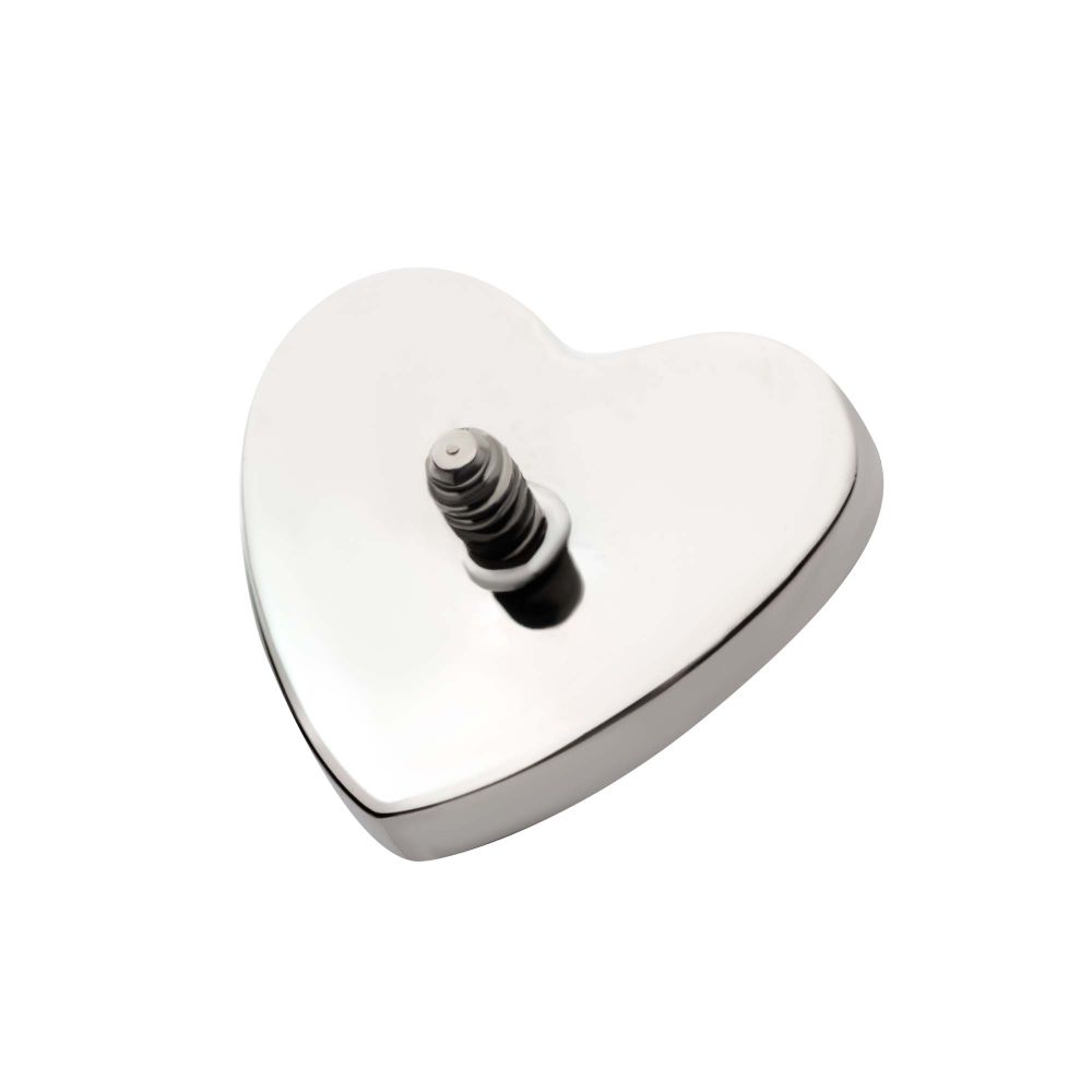 Titanium Internally Threaded Corrugated Heart Top