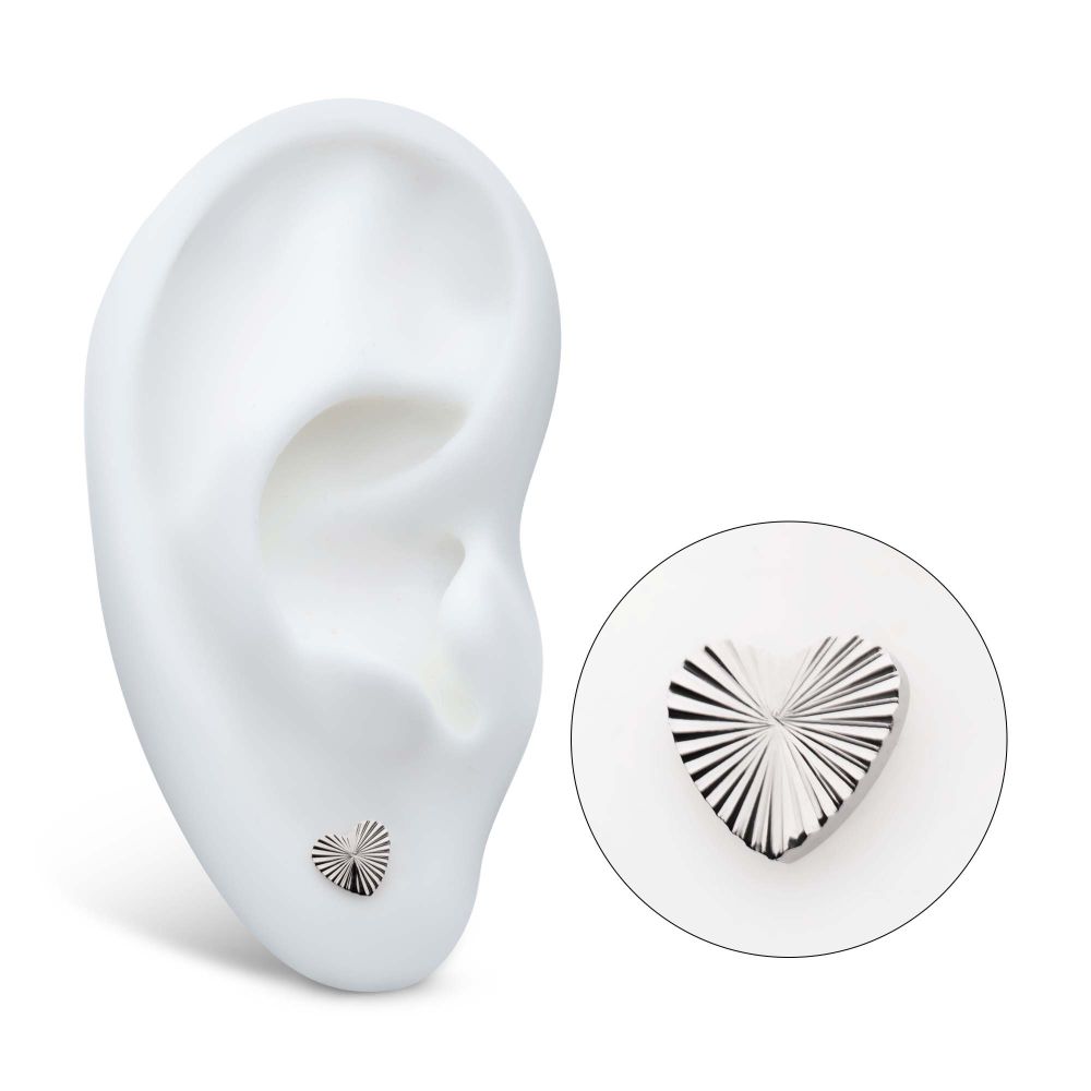 Titanium Internally Threaded Corrugated Heart Top