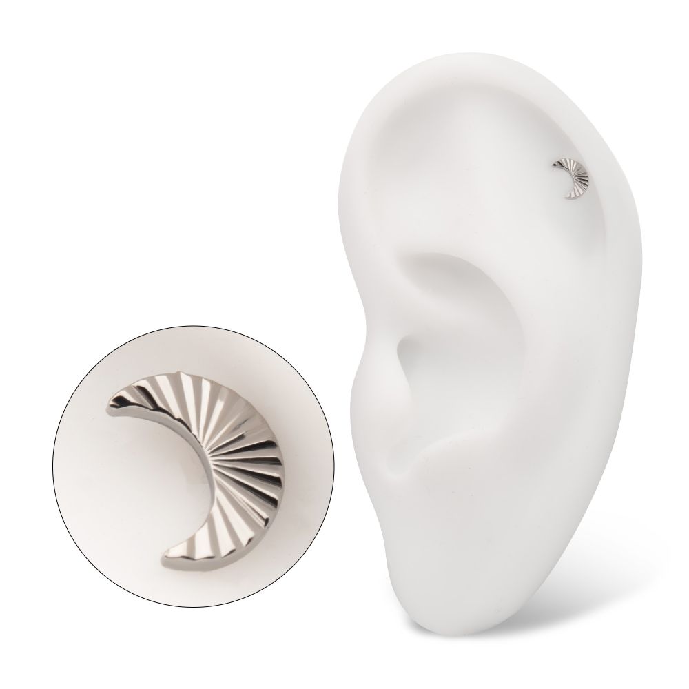 Titanium Internally Threaded Corrugated Crescent Moon Top