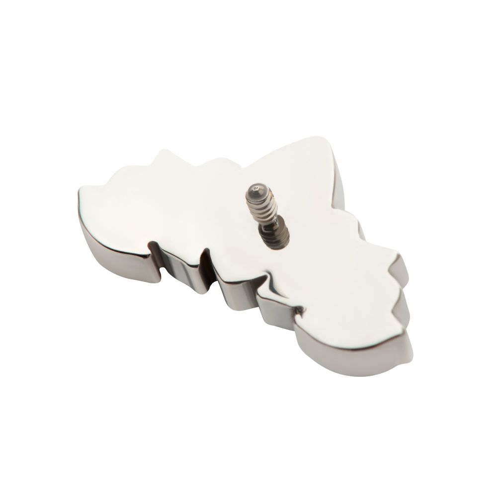 Titanium Internally Threaded Round & Marquise CZ Cluster Fan Shape Top