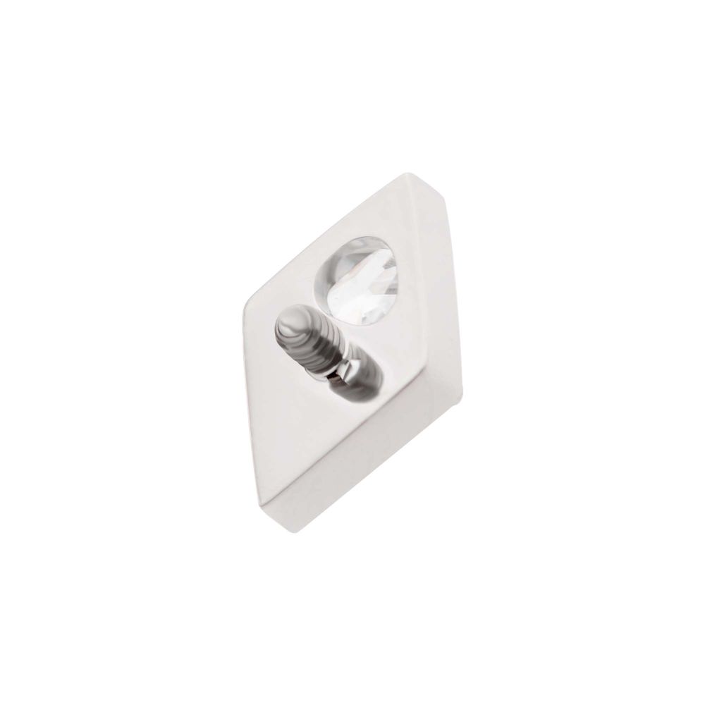 Titanium Internally Threaded Triangle & Round CZ Rhombus Shape Top