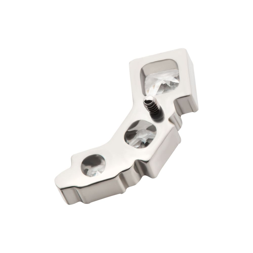 Titanium Internally Threaded Staggered Cluster Round & Princess Gem Top