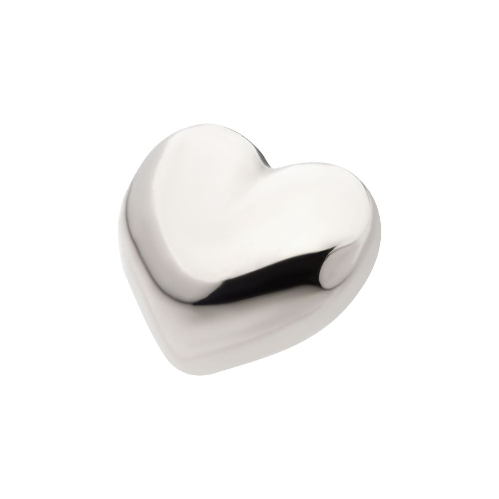 Titanium Internally Threaded Puffed Heart Top