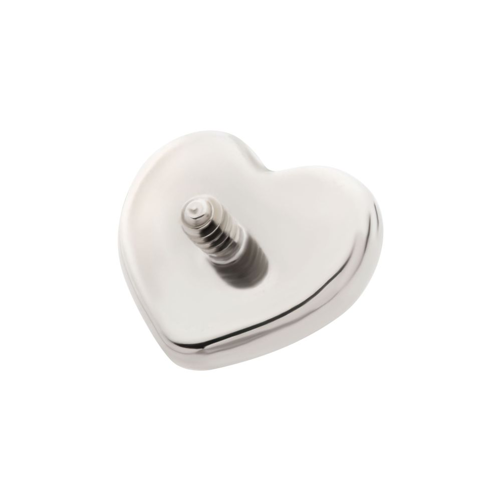Titanium Internally Threaded Puffed Heart Top