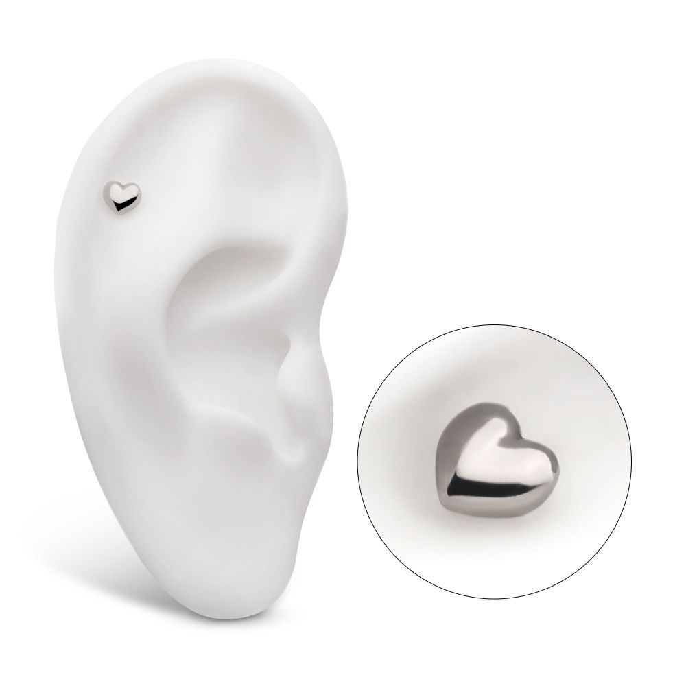 Titanium Internally Threaded Puffed Heart Top