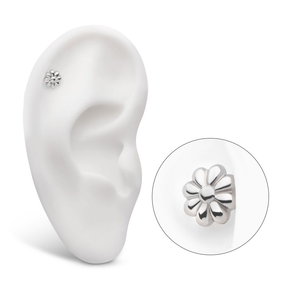 Titanium Internally Threaded 8 Petal Flower Shape Top