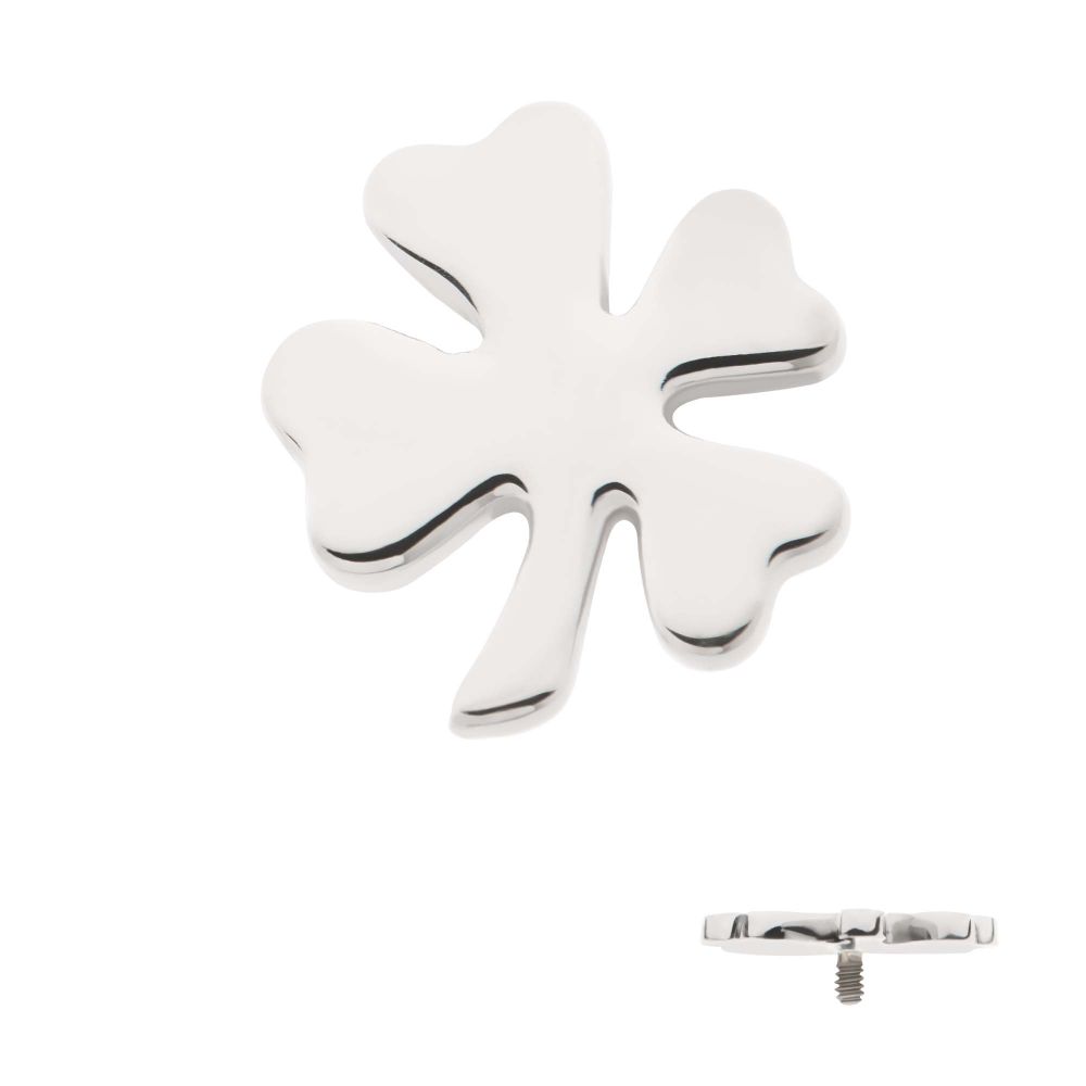 Titanium Internally Threaded 4-Leaf Clover Top