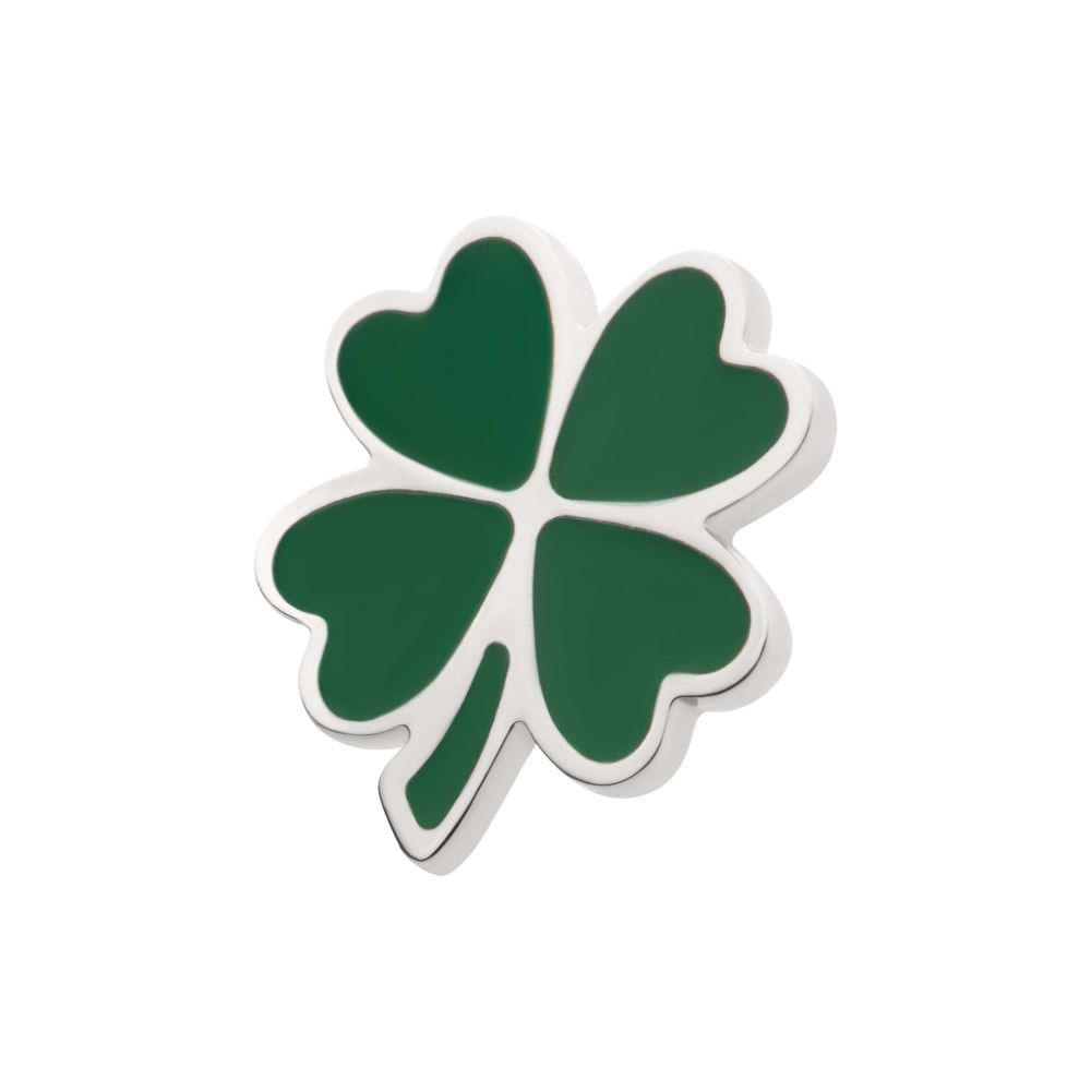 Titanium Internally Threaded Enamel 4-Leaf Clover Top