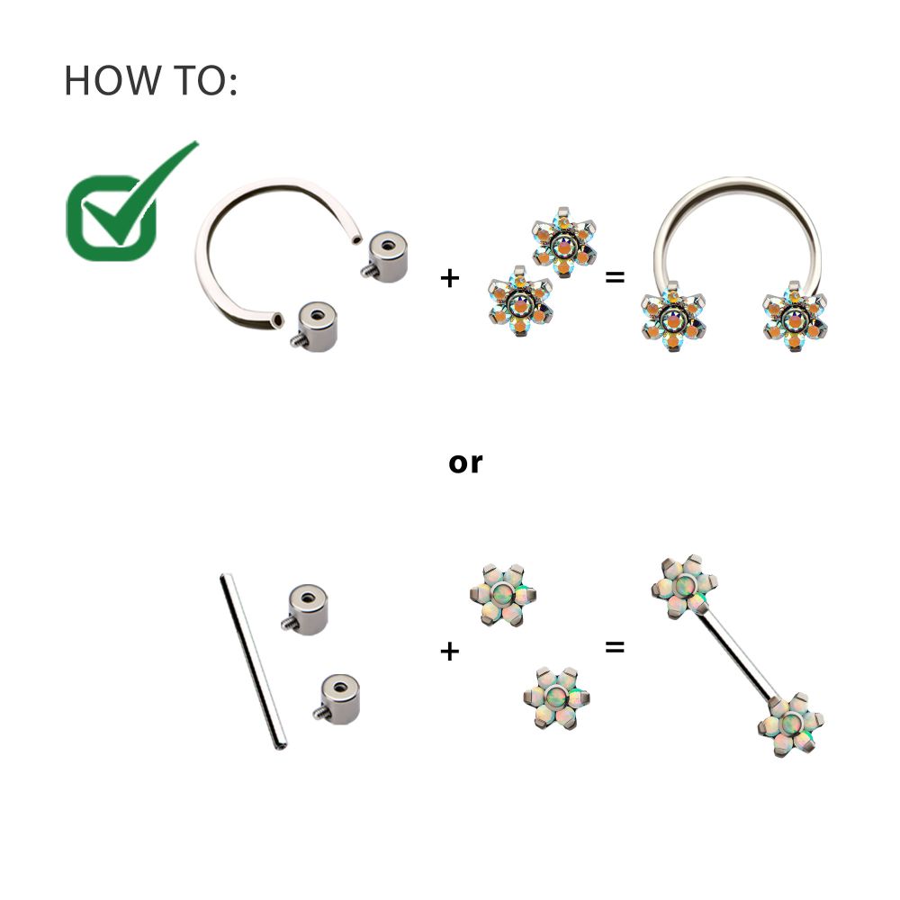 Titanium Internally Threaded Body Jewelry Adapter