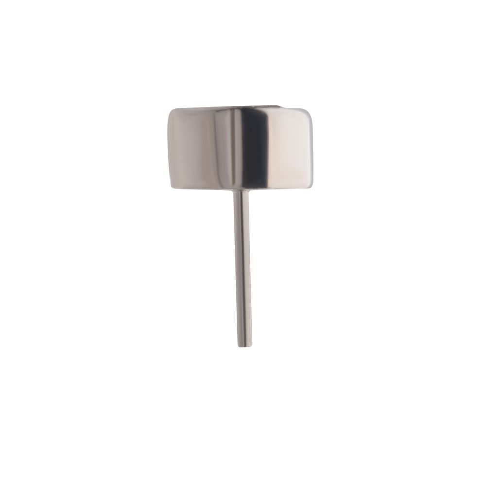 Titanium Threadless with Bezel Set CZ Oval Shape Top