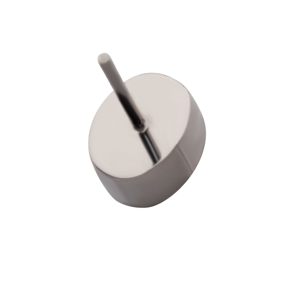 Titanium Threadless with Bezel Set CZ Oval Shape Top
