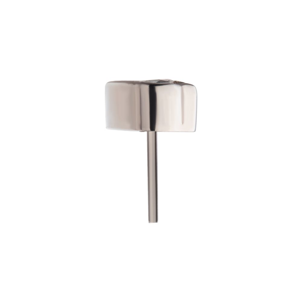 Titanium Threadless with Bezel Set CZ Heart Shape Top