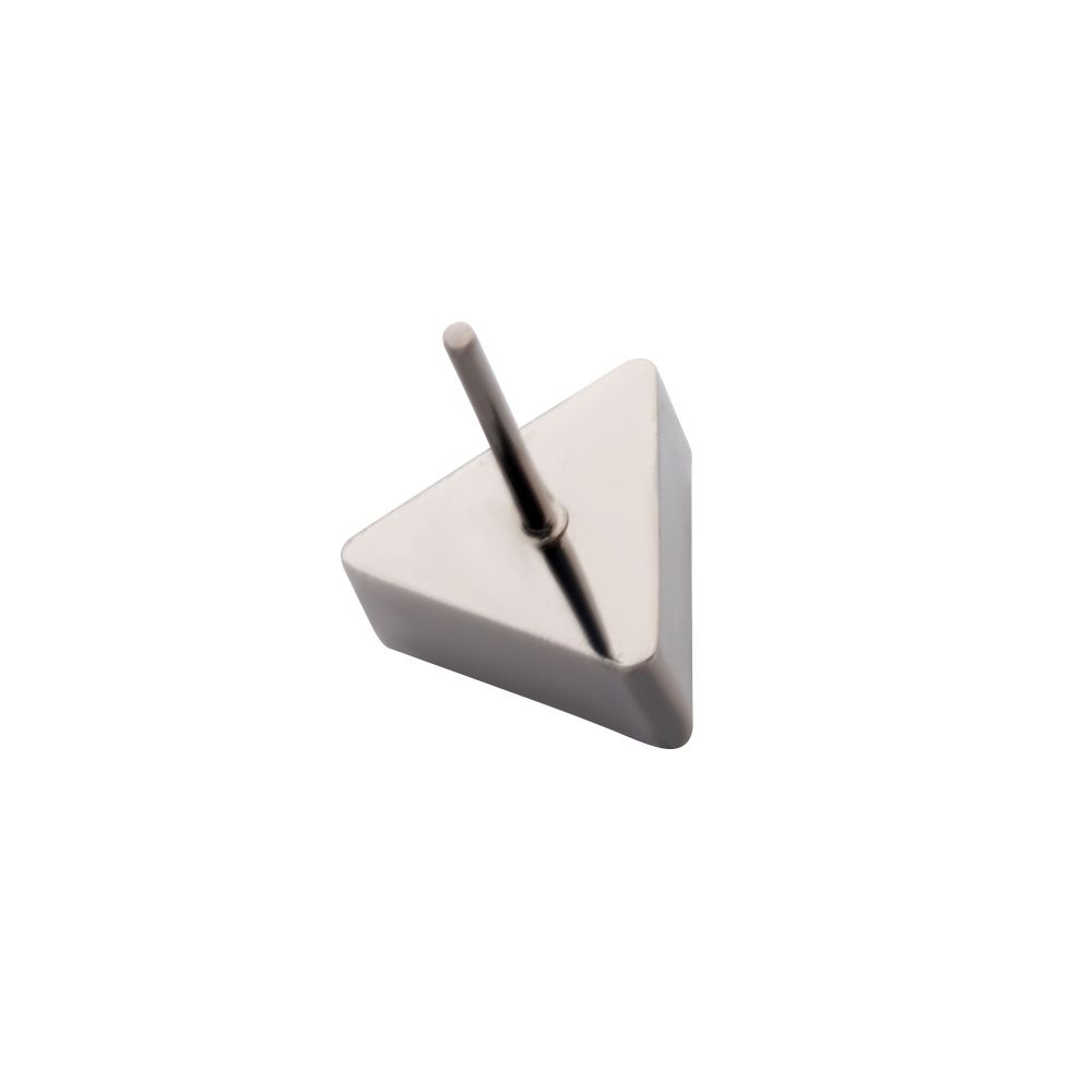 Titanium Threadless with Bezel Set CZ Triangular Shape Top
