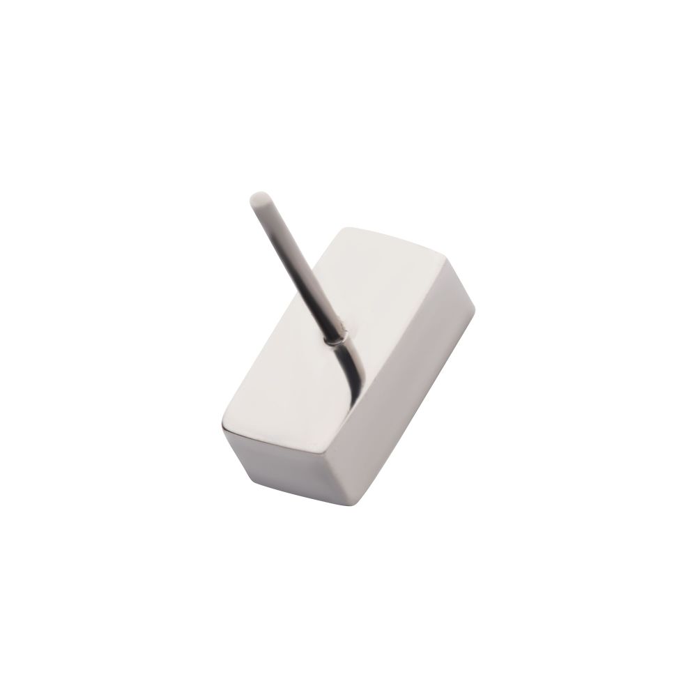 Titanium Threadless with Bezel Set CZ Rectangular Shape Top