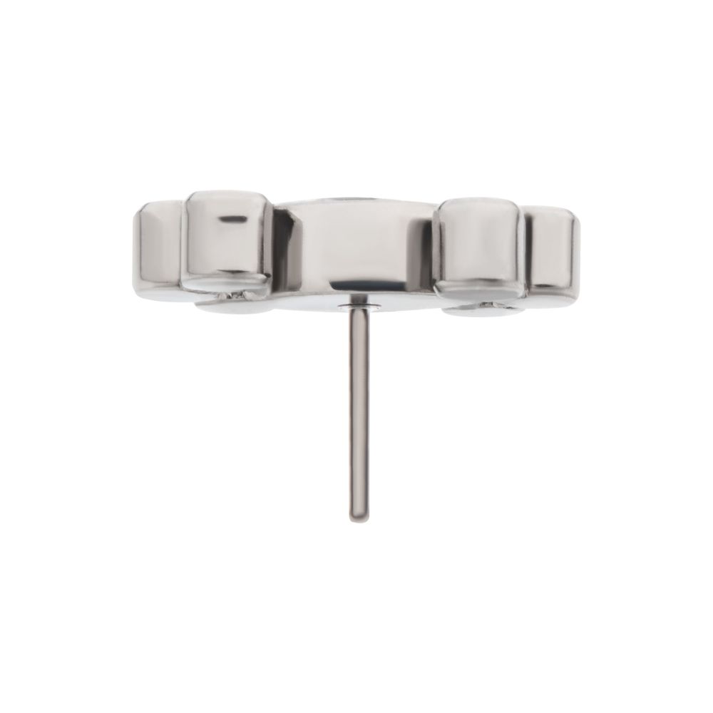 Titanium Threadless with Clustered Bezel Set Marquise & Round CZ Top
