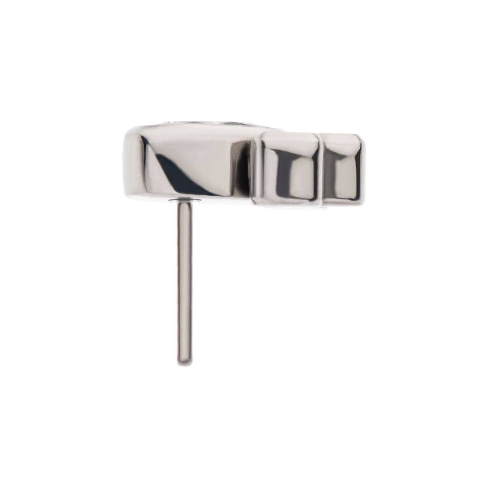 Titanium Threadless with Clustered Bezel Set Teardrop & Round CZ Top