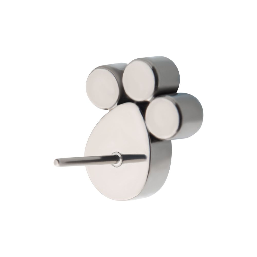 Titanium Threadless with Clustered Bezel Set Teardrop & Round CZ Top