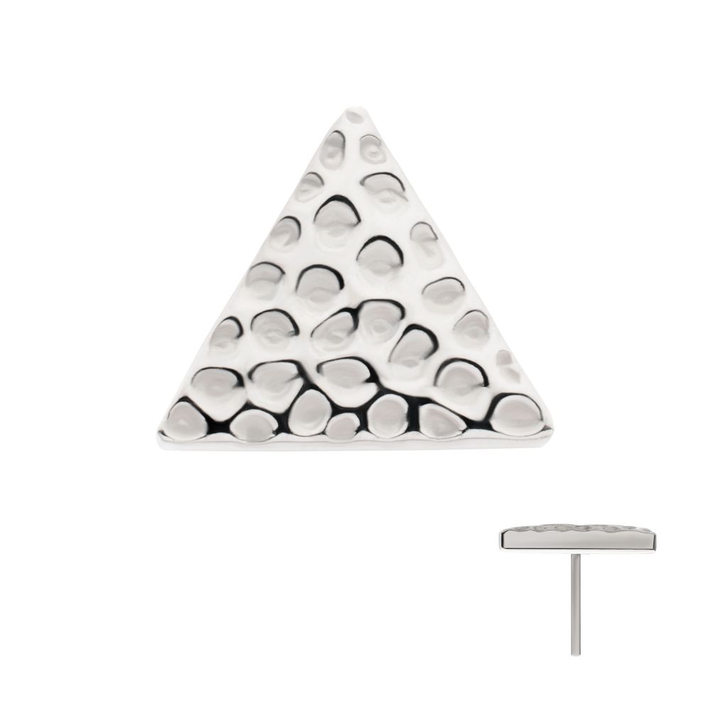 Titanium Threadless Hammered Triangle Top