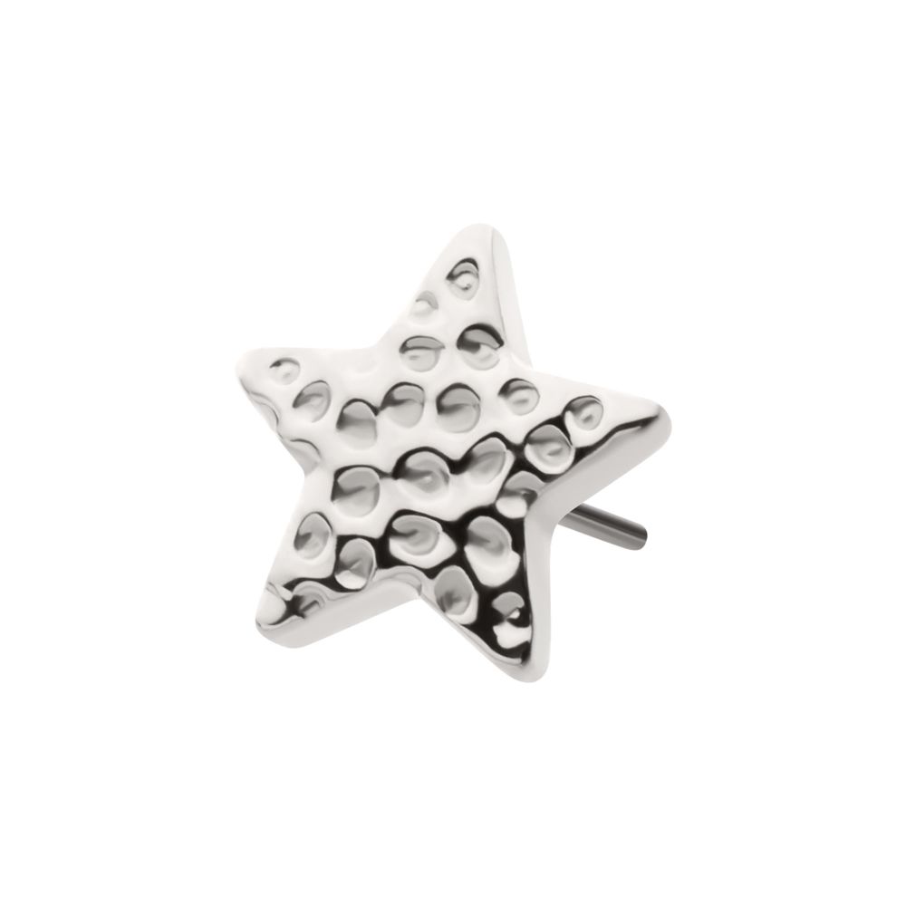 Titanium Threadless Hammered Star Top